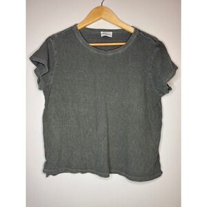 Wrap London Olive Green Cropped Tee Medium